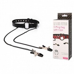 Кляп с зажимами для сосков Luxury fetish