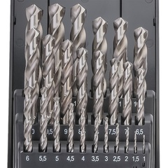 Набор сверл по металлу 1-13мм 25шт DIN338 HSS-G 118° (пл. кейс) Terrax by Ruko A214215RO