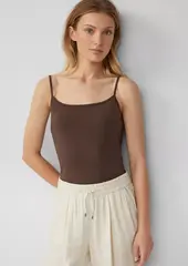 Приталенный топ из смесового хлопка с регулируемыми бретелями s.Oliver