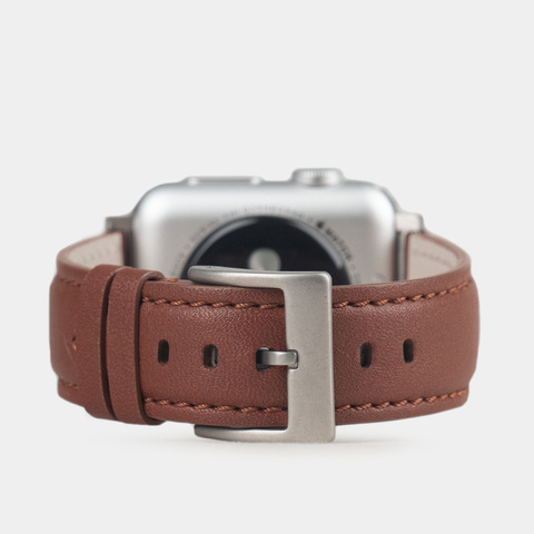 Ремешок для Apple Watch 44/45/46 mm из кожи теленка, коричневого цвета