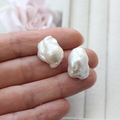 Жемчуг натуральный барочный, 19 мм и 20 мм, 2 жемчужины, Ж001-18
