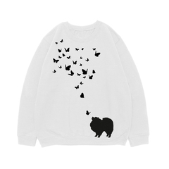 Свитшот "Шпиц и бабочки"