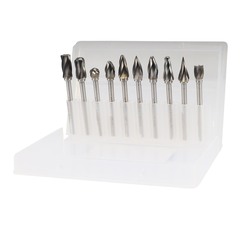 Набор бор-фрез твердосплавных 10шт HM S=3мм D=6мм ALU H-Tools 116003-6AHT