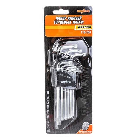 Ombra 953009 Набор ключей торцевых TORX® Т10-T50, 9 предметов