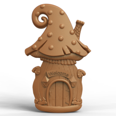 Силиконовый молд № 427 домик Гриб 2 D № 2 ( серия домики для гномов и фей)