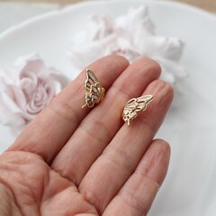 Бусины спейсеры Бабочка, 18*10 мм, 1 пара, позолота, Р064