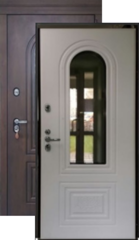 Термодверь входная Бункер Термо Валенсия, 2 замка, 1,2 мм металл, (орех грецкий+алмон 25)