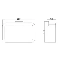 Держатель для полотенец BELZ B90304 квадрат, черный