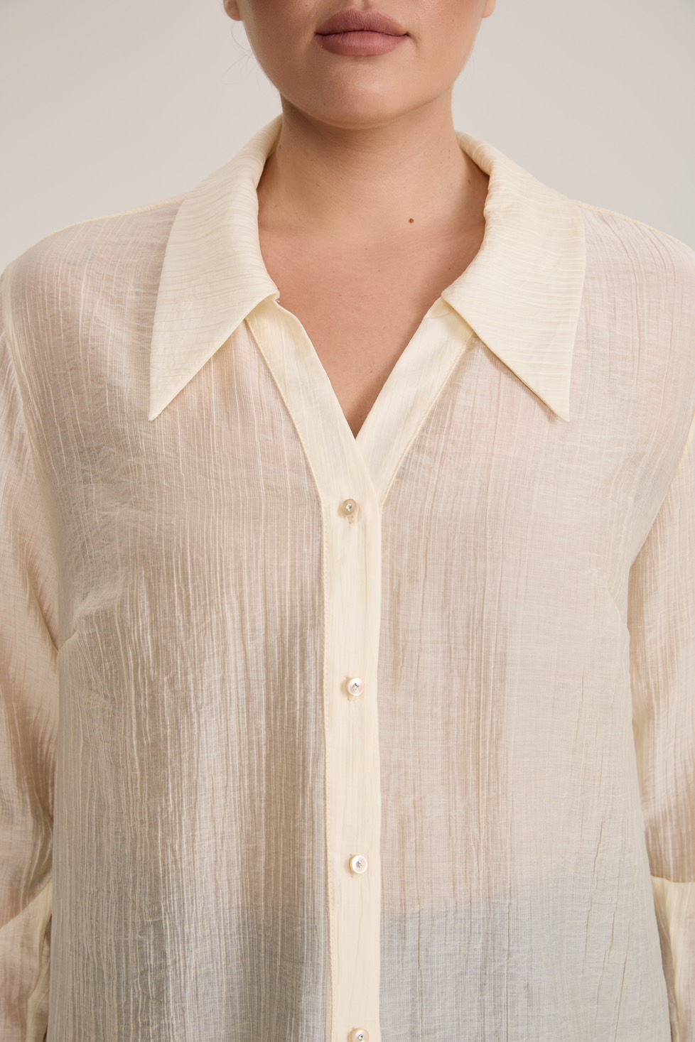 Блузка с отложным воротником, сливочный