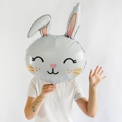 Шар гелиевый Заяц белый с ушком