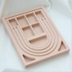 Планшет для сборки колье, 20*25*2 см, ячейки 9 мм, тёплый беж, ФТ026