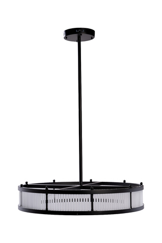 Люстра Garda Decor Ancona круглая черная матовая