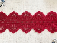 Кружево матовое плетеное, ш. 9,1 см, бордовый