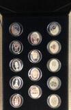 K14959 Россия Набор из 14 медалей Яйца Фаберже Ag-925, 15,55 гр., сертификаты, родная коробка