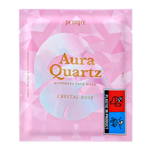 Гидрогелевая маска с жемчужной пудрой для выравнивания тона Petitfee Aura Quartz Hydrogel Face Mask