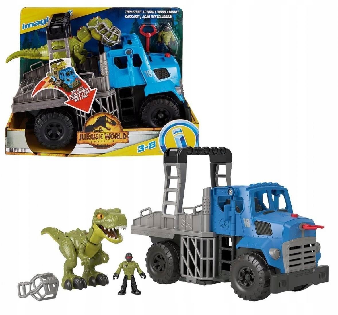 Игровой набор Imaginext Jurassic World - Фигурка динозавра Мир Юрского  периода 3 и Автомобиль-транспортер GVV50 купить в Москве | Доставка по  России.