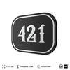 Номерок на дверь квартиры 421, для кабинета, офиса, шильдик 9 х 7 см, черный, Айдентика Технолоджи