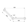 Delabie 5082P Поручень для унитаза, 400х400мм