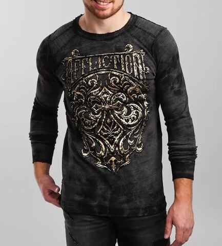 Affliction | Пуловер двусторонний мужской Marblesmith Reversible Thermal A23689B перед