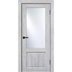 Купить Межкомнатная дверь экошпон Классик 2 орех бьянко остеклённая