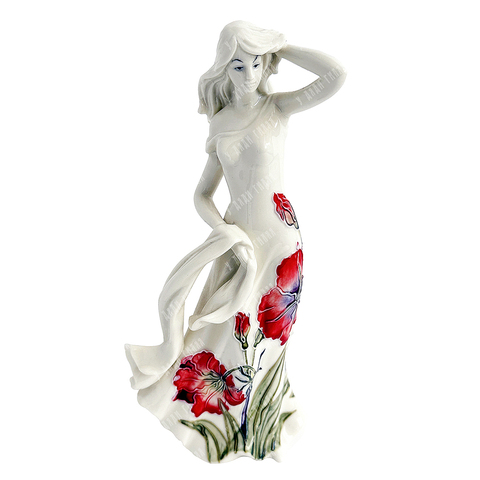 Девушка с шарфом. Фарфор, лепнина, роспись. Италия, Pavone. 1980-90-е гг.