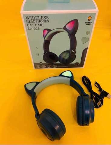Беспроводные Bluetooth наушники Cat Ear ZW-028 со светящимися ушками