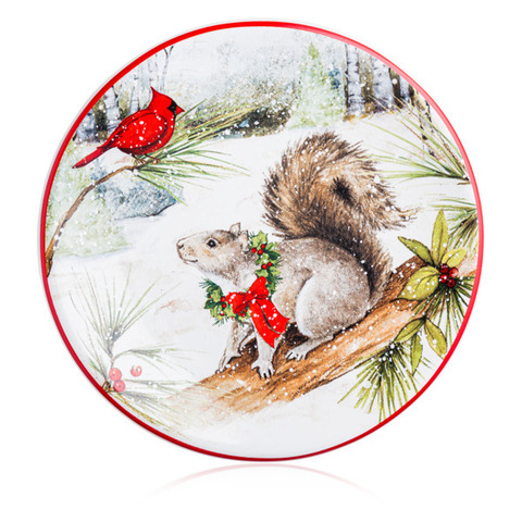 Тарелка пирожковая 15см Certified Int. Зимний лес Белочка