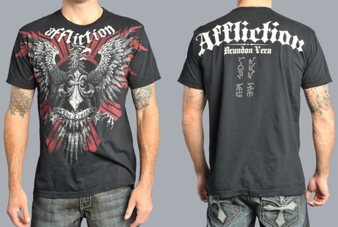 Affliction | Футболка мужская Brandon The Truth Vera Tee Signature Series A1840 перед и спина