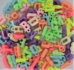 Бусины буквы, р. 10 мм, 50 гр