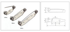 Японская булавка для броши 35 мм с фиксатором иглы, цвет черный.