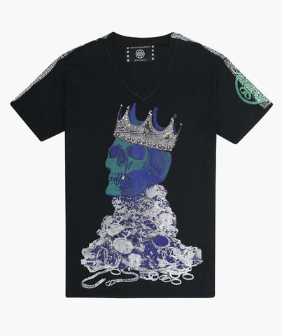 The Saints Sinphony | Футболка мужская SKULL CROWN BLACK AND SEAFOAM TS3289 перед