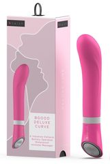 Розовый G-стимулятор с вибрацией Bgood Deluxe Curve - 19,3 см. - 