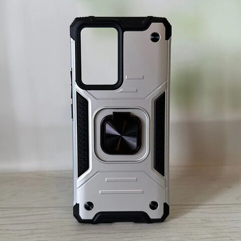 Противоударный чехол Strong Armour Case с кольцом для Xiaomi 13 Lite (Серебро)