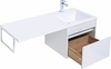 Aquanet 239209 Тумба с раковиной Токио 110 R подвесная 1 ящик цвет белый глянец (239209)