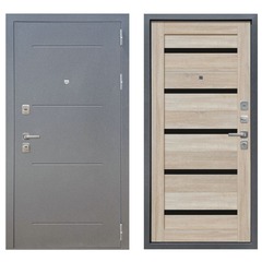 Купить Входная дверь М6 букле графит СБ-1 дуб сонома светлый стекло черное