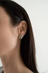 Серьги в виде звезды с вплавленными разноцветными фианитами