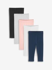 Легинсы для девочки Next 219-754, 5 шт., Темно-синий, Розовый, Серый