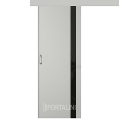 Купить Межкомнатная одностворчатая дверь купе эмаль VFD Niuta Ett Cotton серая остеклённая