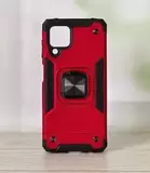 Противоударный чехол Strong Armour Case с кольцом для Samsung Galaxy A22 4G (Красный)