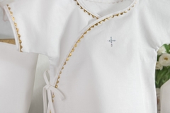 Павел (3 пр., Крестильный набор для МАЛЬЧИКА) (Белый/серебро, 3-6 мес)