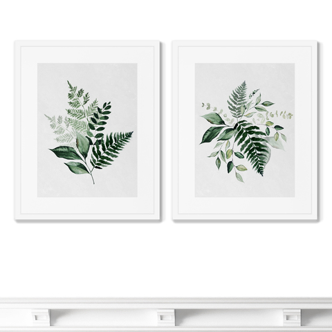 Opia Designs - Набор из 2-х репродукций картин в раме Floral set in pale shades, No1, 2021г.