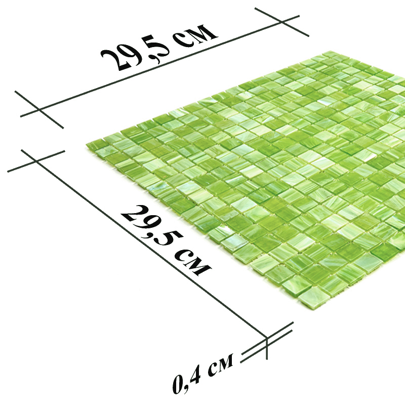 MN139 Мозаика одноцветная чип 15 стекло Alma Mono Color зеленый квадрат глянцевый