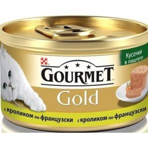 Gourmet Gold консервы для кошек террин с кроликом 85г