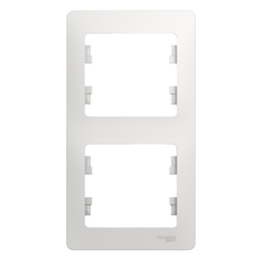 Schneider Electric Glossa Белый Рамка 2-местная вертикальная IP20 скрытая установка GSL000106