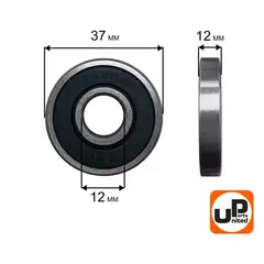 Подшипник шариковый UNITED PARTS 6301-2RS (90-0418)