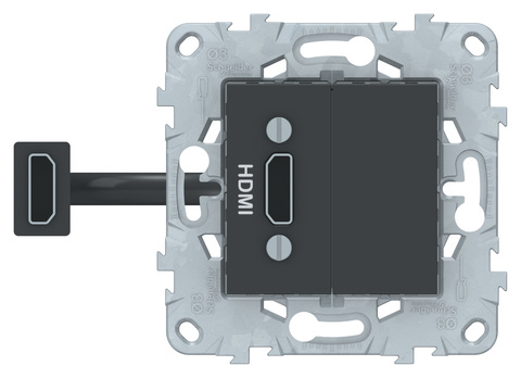 Розетка HDMI. Цвет Антрацит. Schneider Electric Unica New. NU543054