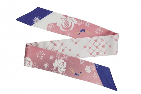 Шелковый твилли шарф Mollen Розовый бриз