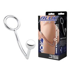 Кольцо на пенис с анальным стимулятором Stainless Steel Anal Hook & Cock Ring - 