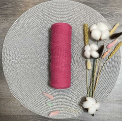 Шнур хлопковый без сердечника, d 4 мм, розовый