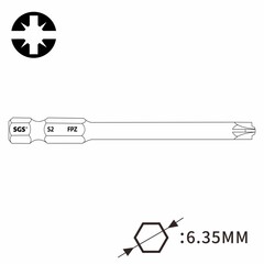 Бита для автоматов Plus/Minus SL/PZ2х90мм S2 1шт SGS 7049PZM 32689